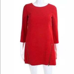 Women’s J. Crew Red Zipper Detail Dress Sz 10